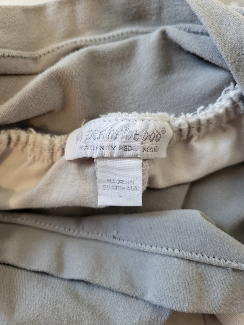 A Pea in the Pod Wide-Leg Maternity Pants in Light Gray and White - Picture 3 of 6